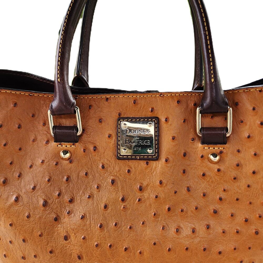 Dooney & Bourke Ostrich Exotic Leather Lexington Shopper Tote Bag - Picture 5 of 12